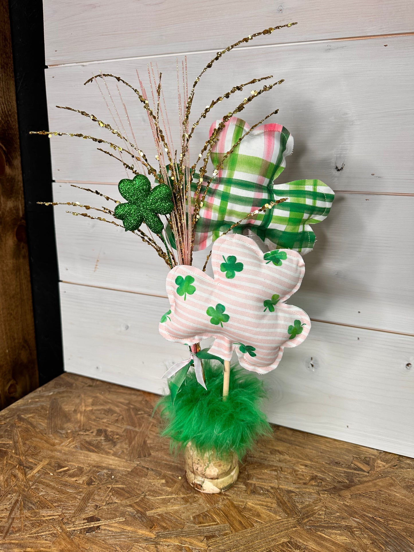 Pink Shamrocks with Sparkler